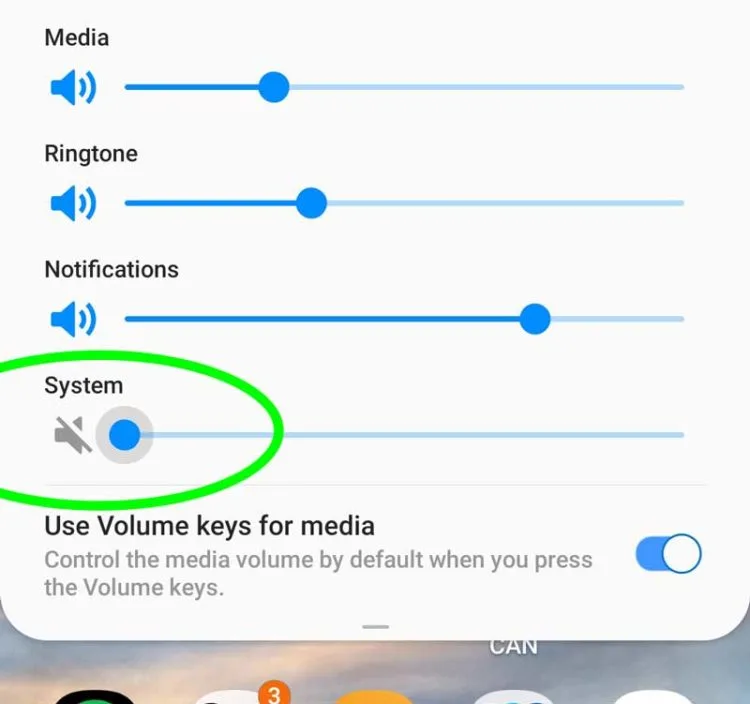 system sound off android