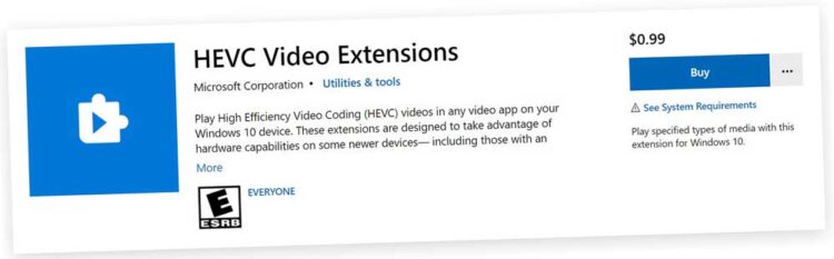 hevc video extension